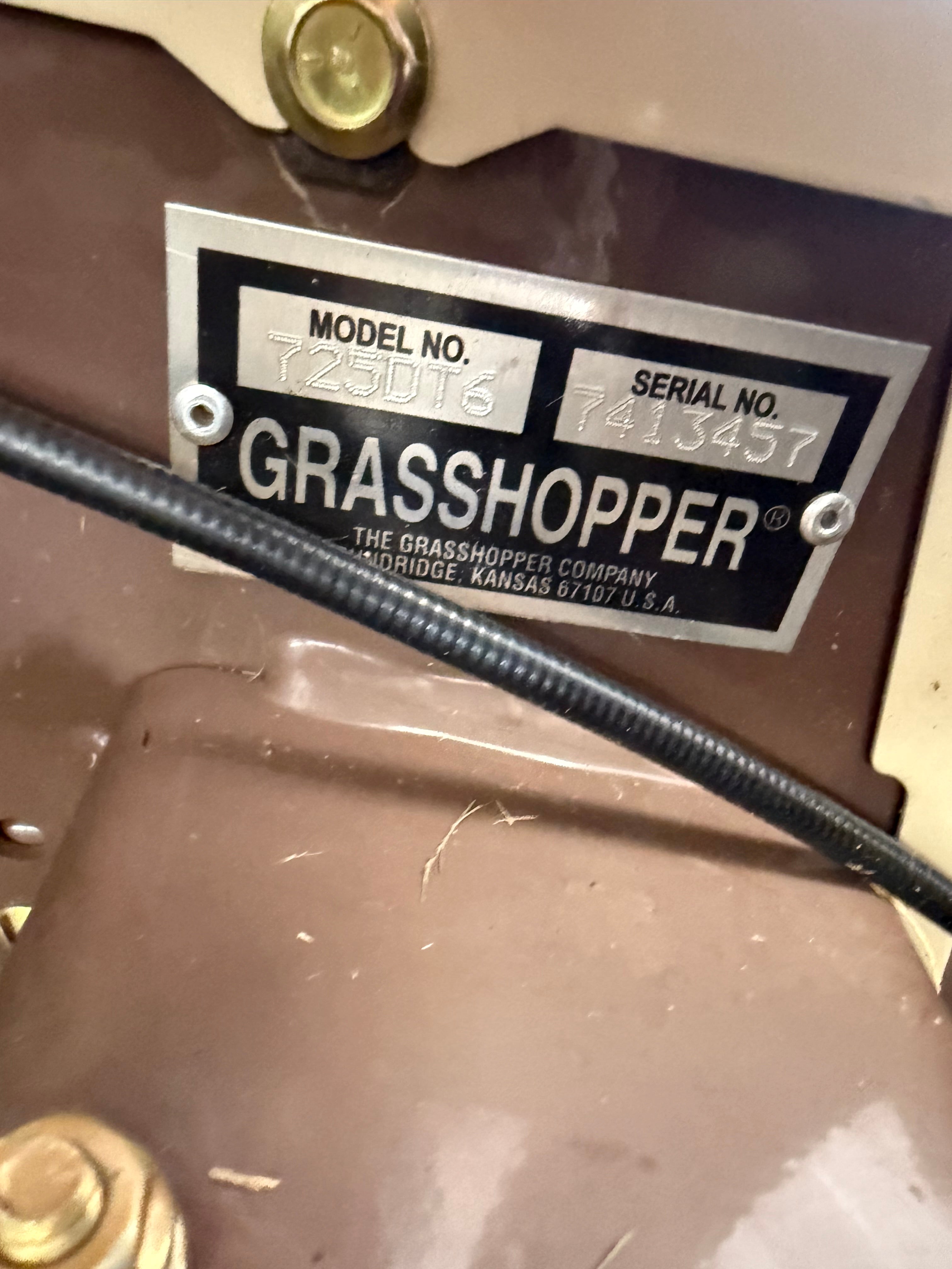 Grasshopper model label on a piece of equipment